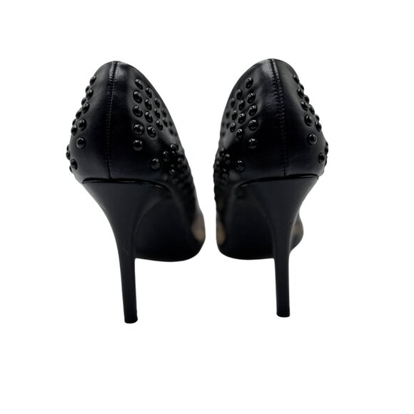 French Connection Size 8.5 Shoes Womens Black Studded Pointed-Toe High Heels - Picture 6 of 16